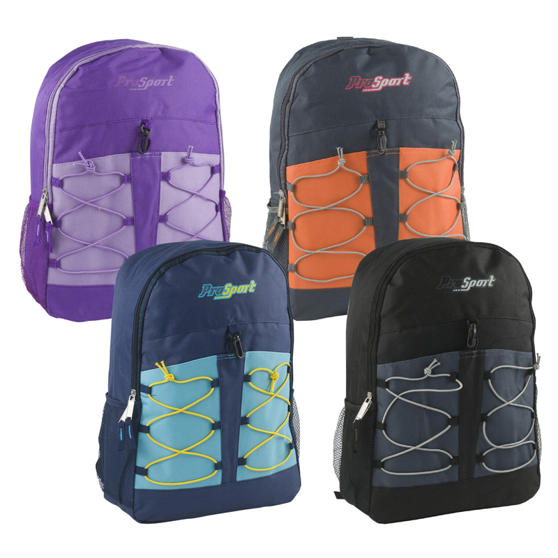 46418 - ProSport 17" Backpack with Bungee Straps in Assorted Colors USA