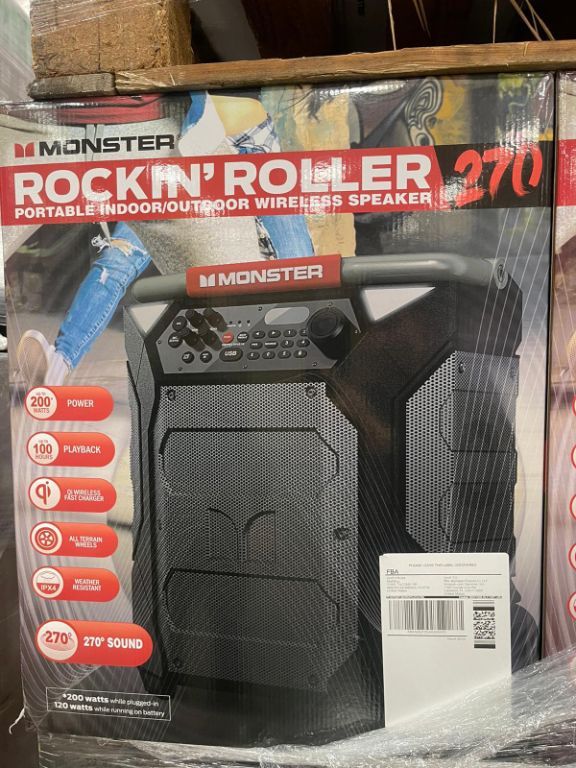 48882 - Monster Rockin' Roller 270 Portable Indoor/Outdoor Wireless Speaker USA