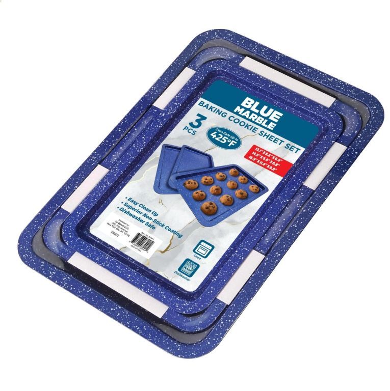 52402 - Blue Marble Baking Cookie Sheet Set For Retail Stores USA