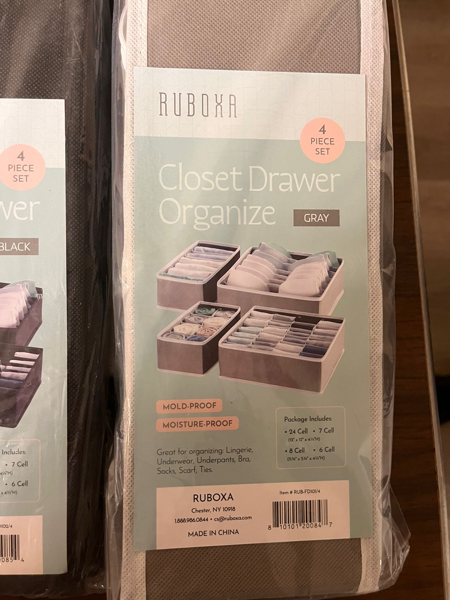 54459 - RUBOXA Dresser Organizer Set of 4 Drawer Organizers for Clothing USA